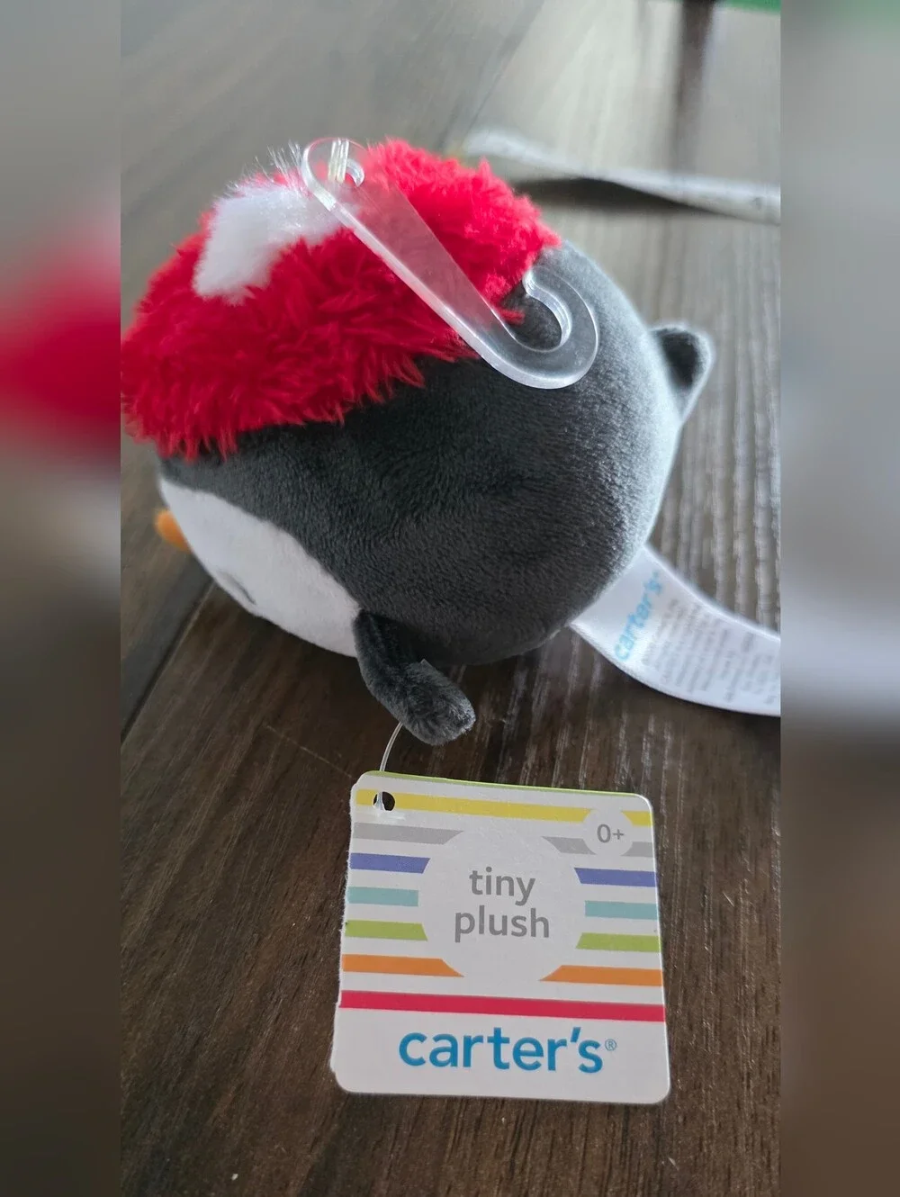 Carter's Baby Plush Penguin Stuffed Animal Toy Red Hat Christmas Rare NWT 3